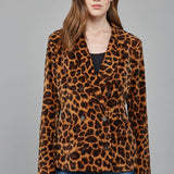Animal Print Double Breasted Blazer, FATE