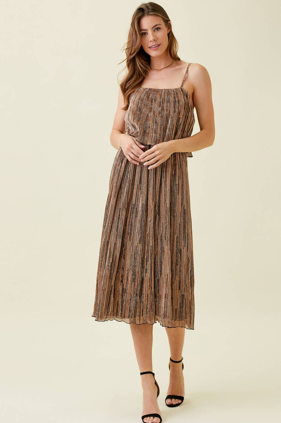 Mystree - Pleated Glitter Cami Dress