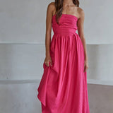 By Together - Striped Tube Strapless Flare Maxi Dress