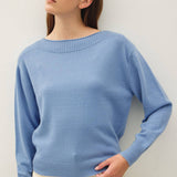 Be Cool - RIB DETAIL BOATNECK SWEATER