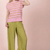 VERY J -Striped Knit Sweater Vest Top