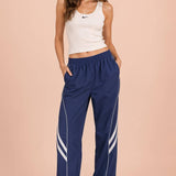 VERY J -Wide Leg Track Pants W/ Piping Detail