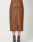 Mystree  Leather Midi Skirt