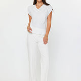 Current Air - Draped Cowl Neck Cap Sleeve Top