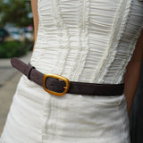Most Wanted USA - Suede Belt with Organic Shape Buckle