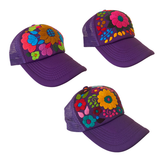 Lumily - Tulum Hand Embroidered Trucker Flower Hat - Mexico