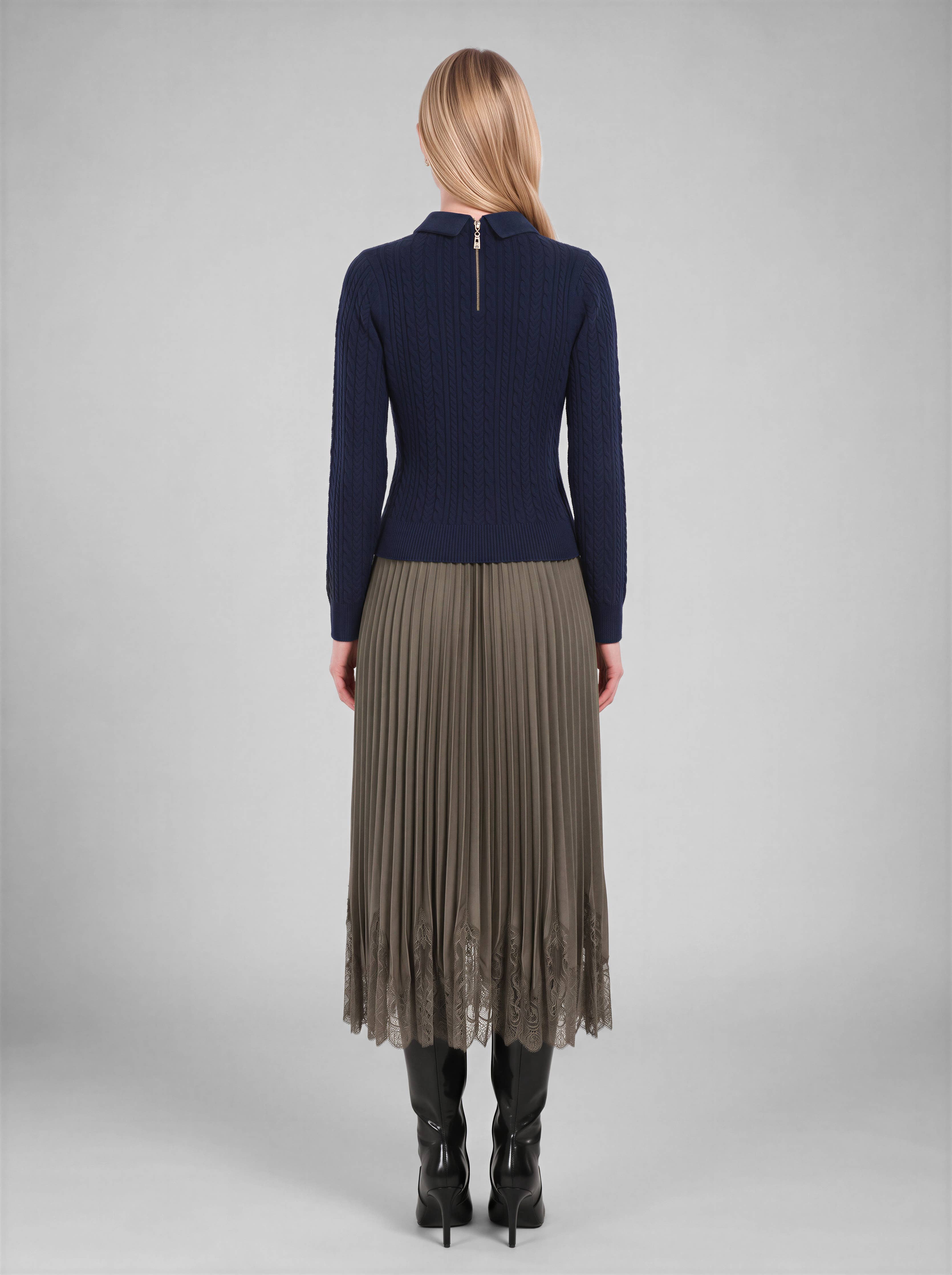 Current Air - Embellished Cable Knit Sweater