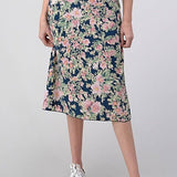 Hashttag - Floral Print Bias Skirt
