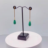 Drop malachite earrings, Zhanna Jewelry
