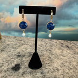 Lapis Lazuli and Pearl Earring, Zhanna Jewelry