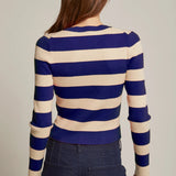 Lia Striped Knit Top, Crescent