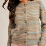 Color Blend Cardigan Sweater, Hem and Thread