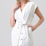 Sleeveless Button Dress, Hashttag