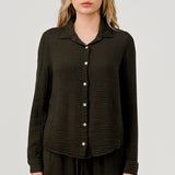Gauze Long Sleeve Top, Hashttag