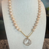 Quartz and Pearl Necklace, Zhanna Jewelry