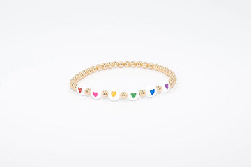 14k Gold Filled Rainbow Heart Bracelet (4mm), Arm Candy by Alysa