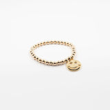 14k Gold Filled Smiley Face Bead Bracelet (4mm), Arm Candy by Alysa