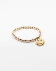 14k Gold Filled Smiley Face Bead Bracelet (4mm), Arm Candy by Alysa