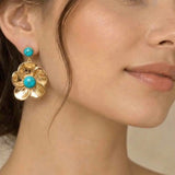 Turquoise Flower Earring, Zhanna Jewelry