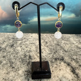 Amethyst and Rose Quartz earrings, Zhanna Jewelry