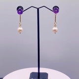 Amethyst and pearl earrings, Zhanna Jewelry