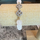 Rose Quartz Silver Clasp Bracelet, Zhanna Jewelry