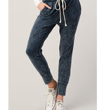 Hashttag garment washed thermal knit joggers in Charcoal