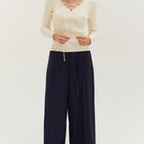Tracey Lace Up Ribbed Knit Top, Crescent