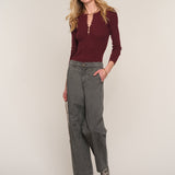 Preorder- Adette Top in Burgundy, by Heartloom