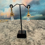 Flower and garnet earrings, By Zhanna