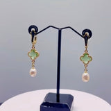 Zhanna Jewelry, Green Clover Drop Earrings