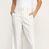 Tallulah Wide Leg Pant in Navy Savoy Stripe, by Level 99