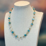 Larimar and Opal Necklace, Zhanna Jewelry