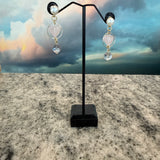 Topaz and Rose Quartz Heart Earrings, Zhanna Jewelry