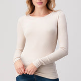 Hashttag - LONG SLEEVE SCOOP NECK,RIB TOP