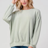 Side Slit Soft Sweat Shirt Mint, Hashttag