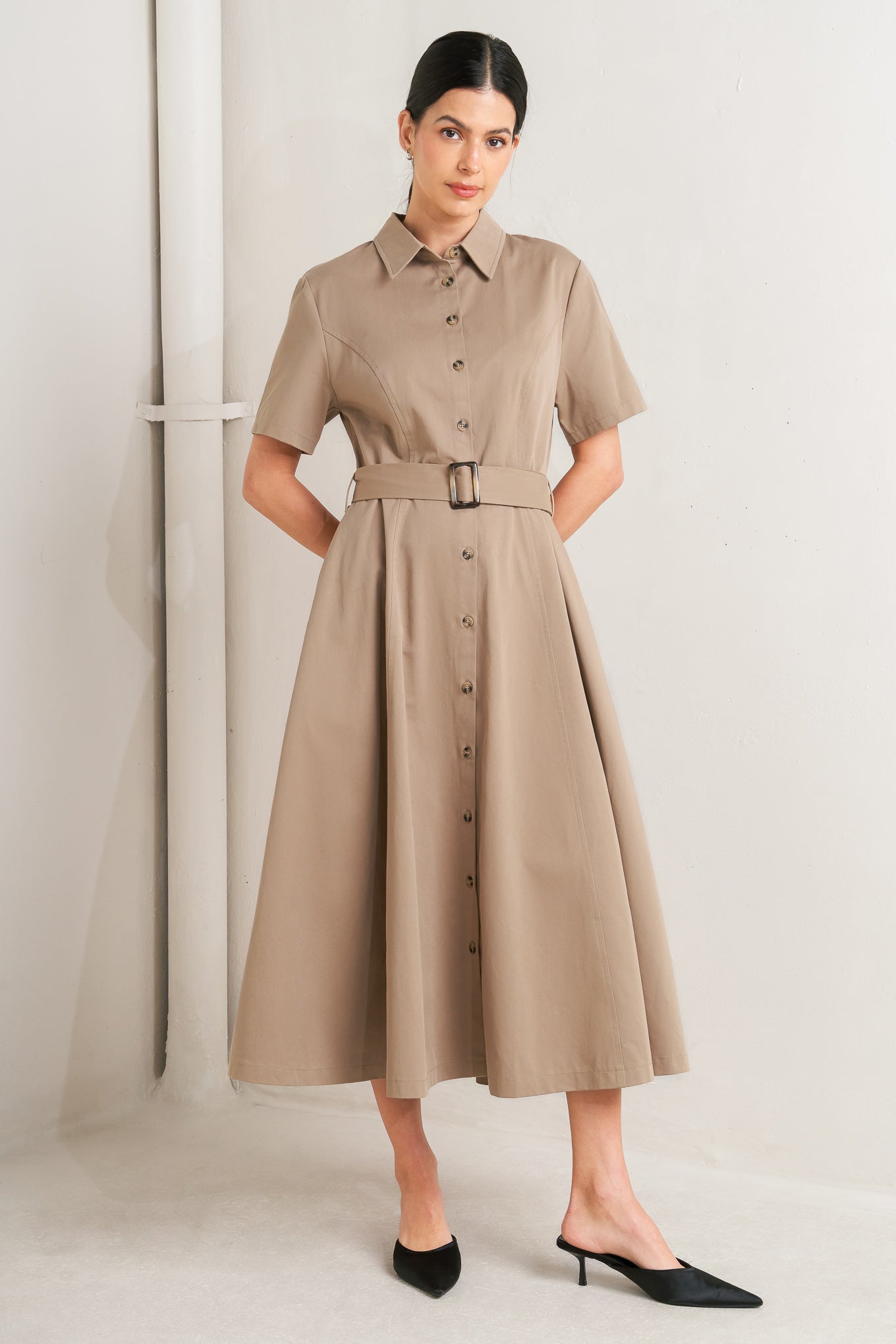 LUCKY ME WOVEN MIDI DRESS,  Flying Tomato