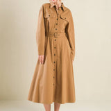 CHARMING DECISION WOVEN MIDI DRESS, Flying Monkey (online only)