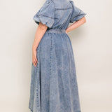 BAREFORM LIGHT DENIM MIDI DRESS, Flying Tomato (online only)
