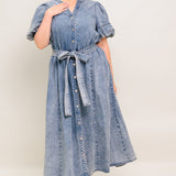 BAREFORM LIGHT DENIM MIDI DRESS, Flying Tomato (online only)