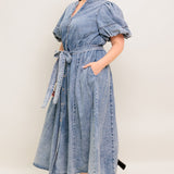 BAREFORM LIGHT DENIM MIDI DRESS, Flying Tomato (online only)