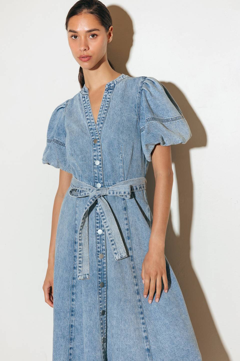 BAREFORM LIGHT DENIM MIDI DRESS, Flying Tomato (online only)