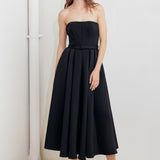 BLACK TIE MUSE WOVEN MIDI DRESS , Flying Tomato (online only)