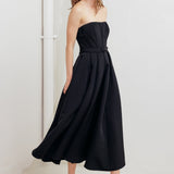 BLACK TIE MUSE WOVEN MIDI DRESS , Flying Tomato (online only)