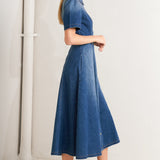 ELEGANT TOUCH DENIM MIDI DRESS, Flying Tomato (online only)