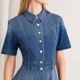 ELEGANT TOUCH DENIM MIDI DRESS, Flying Tomato (online only)