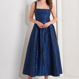 OPERA ROSE WOVEN MIDI DRESS, Flying Tomato