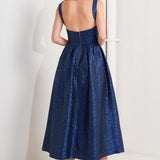 OPERA ROSE WOVEN MIDI DRESS, Flying Tomato
