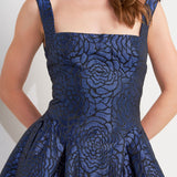 OPERA ROSE WOVEN MIDI DRESS, Flying Tomato