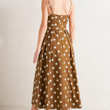 ESPRESSO DOT DREAM WOVEN MIDI DRESS